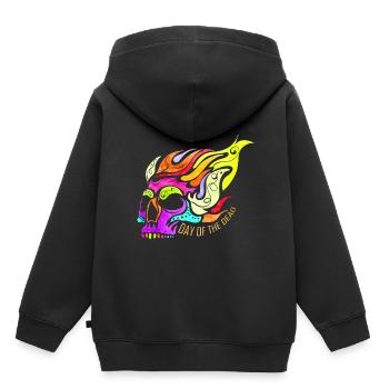 Colorful Flaming Skull For Day Of The Dead - Kinder Premium Organic Hoodie - Schwarz - Hinten - AI Model Kid Male (0cm)