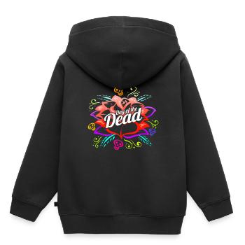 Colorful Dahlia Flower Logo Day Of The Dead - Kinder Premium Organic Hoodie - Schwarz - Hinten - AI Model Kid Male (0cm)