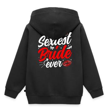 La mariée la plus sexy de tous les temps se marie - Sweat Premium à capuche enfant bio - noir - Dos - AI Model Kid Male (0cm)