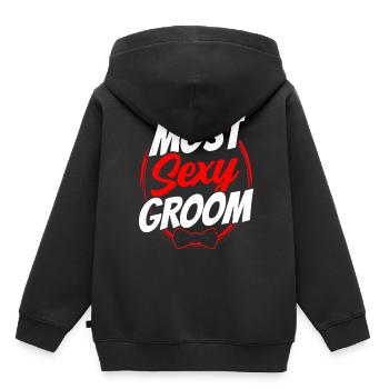 Sexy Groom Wedding Dictons Wedding Party - Sweat Premium à capuche enfant bio - noir - Dos - AI Model Kid Male (0cm)