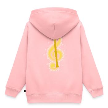 Vintage Musical Note Clarinet Player Musik - Kinder Premium Organic Hoodie - Rosa - Hinten - AI Model Kid Female (0cm)