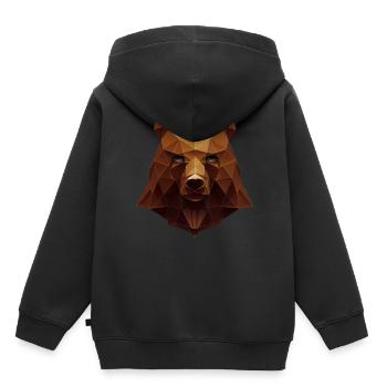 Niedliche Bärenkopf Polygon niedrige Polybären - Kinder Premium Organic Hoodie - Schwarz - Hinten - AI Model Kid Male (0cm)