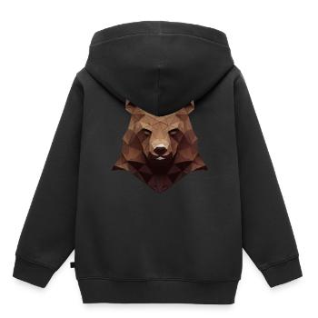 Polygonbärenkopf niedrige Polybären - Kinder Premium Organic Hoodie - Schwarz - Hinten - AI Model Kid Male (0cm)
