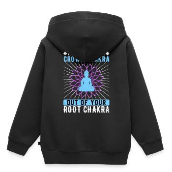 Reiki Crown Chakra Root Chakra - Kinder Premium Organic Hoodie - Schwarz - Hinten - AI Model Kid Male (0cm)
