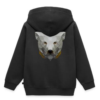 Polygon -Eisbärenkopf niedrige Polybären - Kinder Premium Organic Hoodie - Schwarz - Hinten - AI Model Kid Male (0cm)