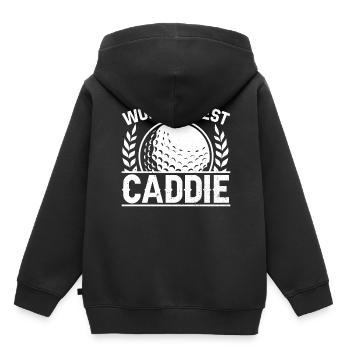 Le meilleur caddie du monde Golfeurs de golf - Sweat Premium à capuche enfant bio - noir - Dos - AI Model Kid Male (0cm)