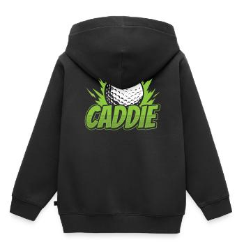 Caddie Golf Golfeur Profession de golfeur - Sweat Premium à capuche enfant bio - noir - Dos - AI Model Kid Male (0cm)