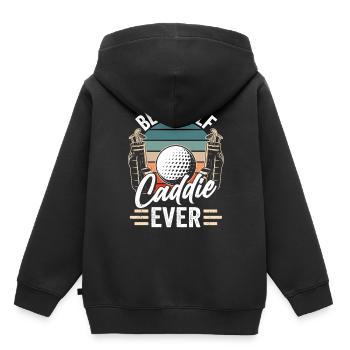 Meilleur Golf Caddy Ever Golf Golf - Sweat Premium à capuche enfant bio - noir - Dos - AI Model Kid Male (0cm)