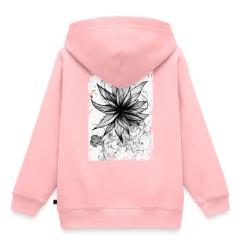 Himmlische Blumenblumenleitungskunst Illustration - Kinder Premium Organic Hoodie - Rosa - Hinten - AI Model Kid Female (0cm)