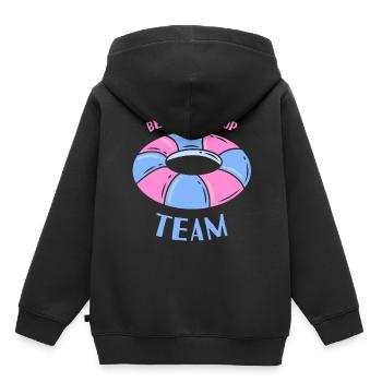 Équipe de nettoyage de plage Nettoyage de plage - Sweat Premium à capuche enfant bio - noir - Dos - AI Model Kid Male (0cm)