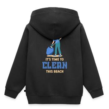 Es Ist Zeit Diesen Strand Zu Säubern Strände - Kinder Premium Organic Hoodie - Schwarz - Hinten - AI Model Kid Male (0cm)