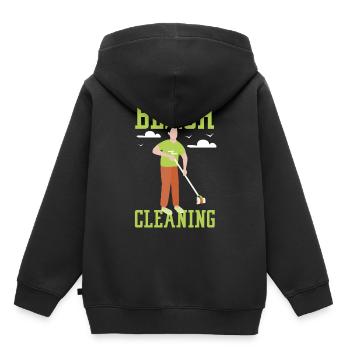 Beach Cleaning Beaches Beach Beach Clean Up - Kids Premium Organic Hoodie - black - Back - AI Model Kid Male (0cm)
