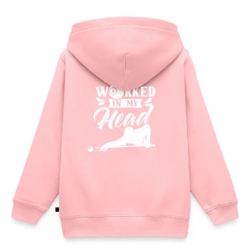 Dans ma tête ça marchait billard piscine - Sweat Premium à capuche enfant bio - rose - Dos - AI Model Kid Female (0cm)