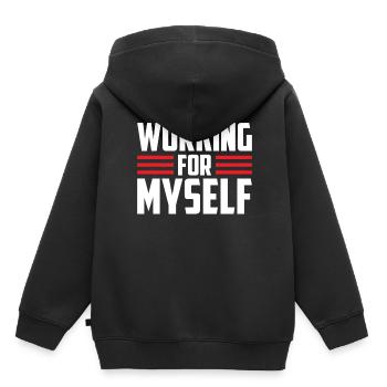 Travailler pour moi-même Fondateur CEO Entrepreneurs - Sweat Premium à capuche enfant bio - noir - Dos - AI Model Kid Male (0cm)