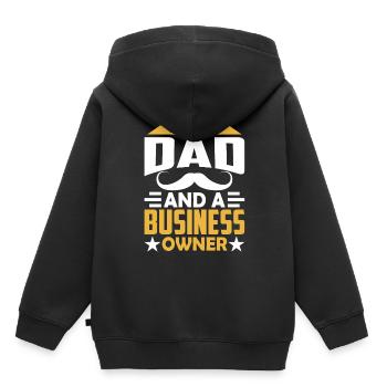 Ich Bin Ein Vater Und Ein Geschäftsinhaber CEO - Kinder Premium Organic Hoodie - Schwarz - Hinten - AI Model Kid Male (0cm)