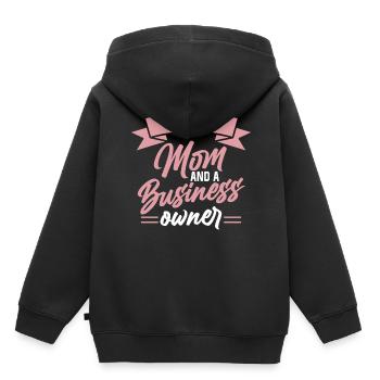 Je suis mère et propriétaire d’entreprise - Sweat Premium à capuche enfant bio - noir - Dos - AI Model Kid Male (0cm)