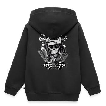 Dark Biker Skull Rockabilly Greaser 50s Ästhetik - Kinder Premium Organic Hoodie - Schwarz - Hinten - AI Model Kid Male (0cm)