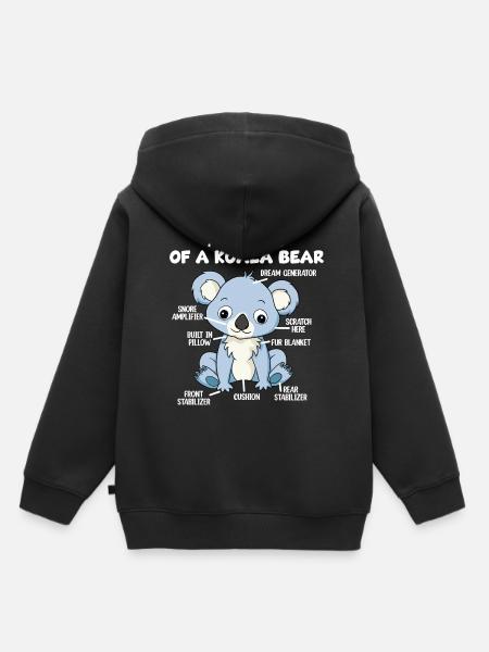 Anatomie eines Koala-Bären - Kinder Premium Organic Hoodie - Schwarz