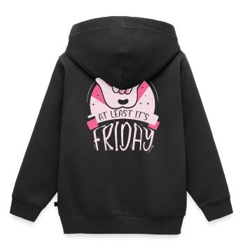 Au moins, c’est finalement sarcastique vendredi - Sweat Premium à capuche enfant bio - noir - Dos - AI Model Kid Male (0cm)