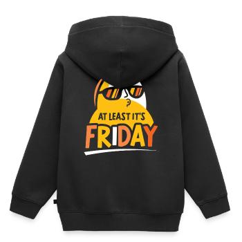Au moins, c’est finalement sarcastique vendredi - Sweat Premium à capuche enfant bio - noir - Dos - AI Model Kid Male (0cm)