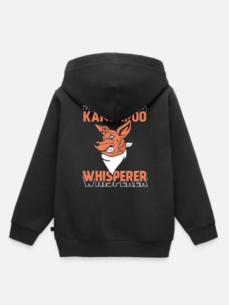 Känguru-Flüsterer Tier Kängurus Känguru - Kinder Premium Organic Hoodie - Schwarz