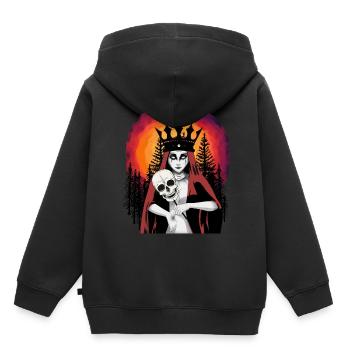 Dark Fantasy Dämon Hexe Satan Satanist Horror - Kinder Premium Organic Hoodie - Schwarz - Hinten - AI Model Kid Male (0cm)