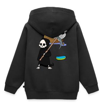 Mammifères marins Baleine Poisson Faucheur Protection de l’environnement - Sweat Premium à capuche enfant bio - noir - Dos - AI Model Kid Male (0cm)