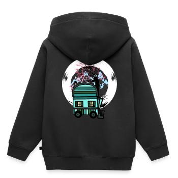 Trailer Naturfreund Freizeit Frühling Natur Alm - Kids Premium Organic Hoodie - black - Back - AI Model Kid Male (0cm)