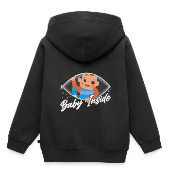 Baby Inside Baby Inside Pregnant Announcement - Kids Premium Organic Hoodie - black - Back - AI Model Kid Male (0cm)