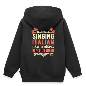 Opernsänger Tenor Not Singing Italian - Kinder Premium Organic Hoodie - Schwarz - Hinten - AI Model Kid Male (0cm)