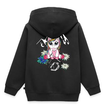 Alpen Unicorn Mountaineer Alpinisme Enfant descente en rappel - Sweat Premium à capuche enfant bio - noir - Dos - AI Model Kid Male (0cm)