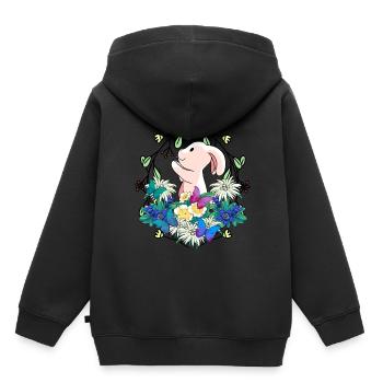 Début du printemps Lapin de Pâques Nature - Sweat Premium à capuche enfant bio - noir - Dos - AI Model Kid Male (0cm)