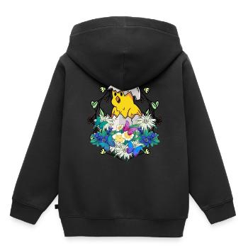 Frühlingsanfang Küken Federvieh frohe Ostern Natur - Kinder Premium Organic Hoodie - Schwarz - Hinten - AI Model Kid Male (0cm)