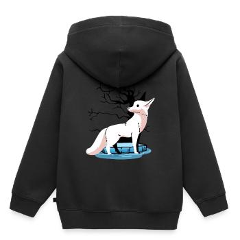 Wildtiere Arktis Nordpol Fuchs Füchse Kind Polar - Kinder Premium Organic Hoodie - Schwarz - Hinten - AI Model Kid Male (0cm)