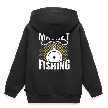 Aimant de pêche Aimant - Sweat Premium à capuche enfant bio - noir - Dos - AI Model Kid Male (0cm)
