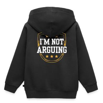 I'm not arguing argument - Kids Premium Organic Hoodie - black - Back - AI Model Kid Male (0cm)