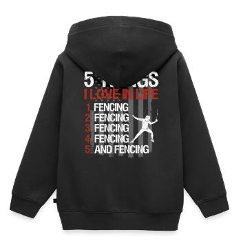 Escrime épée escrime duel idée cadeau - Sweat Premium à capuche enfant bio - noir - Dos - AI Model Kid Male (0cm)