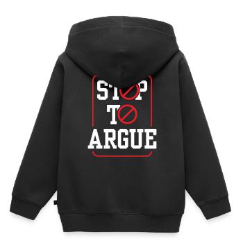 Stop arguing argument - Kids Premium Organic Hoodie - black - Back - AI Model Kid Male (0cm)