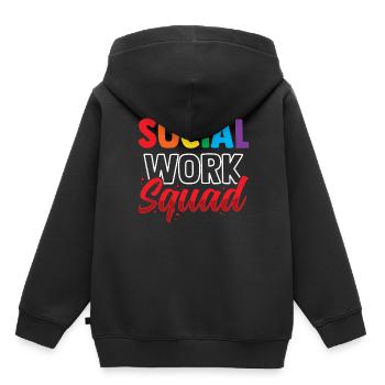Équipe de travail social Travailleur social Travail social - Sweat Premium à capuche enfant bio - noir - Dos - AI Model Kid Male (0cm)