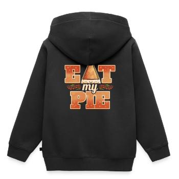 Eat My Pie Pumpkin Pie Piece Thanksgiving - Kinder Premium Organic Hoodie - Schwarz - Hinten - AI Model Kid Male (0cm)