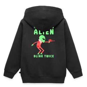 If you're an alien blink twice astronaut - Kids Premium Organic Hoodie - black - Back - AI Model Kid Male (0cm)