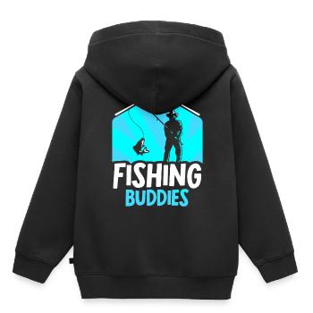 Amis pêcheurs Ami pêcheur Ami pêcheur - Sweat Premium à capuche enfant bio - noir - Dos - AI Model Kid Male (0cm)