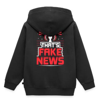Ce sont de fausses nouvelles Liberté de la presse Droit de la presse - Sweat Premium à capuche enfant bio - noir - Dos - AI Model Kid Male (0cm)