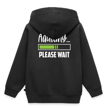 grow up please wait puberty birthday - Kids Premium Organic Hoodie - black - Back - AI Model Kid Male (0cm)