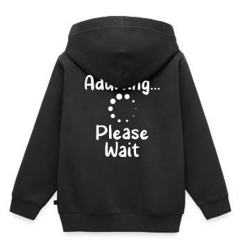 grow up please wait puberty birthday - Kids Premium Organic Hoodie - black - Back - AI Model Kid Male (0cm)