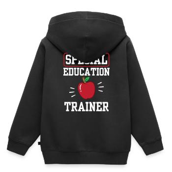 Formateur en éducation spécialisée Enseignant Éducation spécialisée - Sweat Premium à capuche enfant bio - noir - Dos - AI Model Kid Male (0cm)