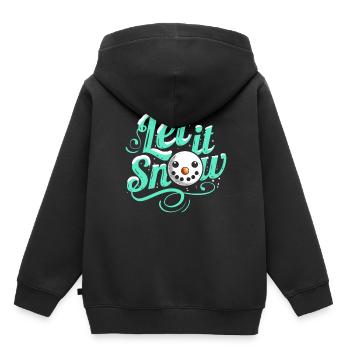 Let It Snow Bonhomme de neige Joyeux Noël - Sweat Premium à capuche enfant bio - noir - Dos - AI Model Kid Male (0cm)