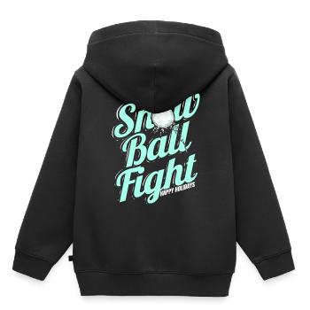 Bataille de boules de neige Joyeuses Fêtes à Noël - Sweat Premium à capuche enfant bio - noir - Dos - AI Model Kid Male (0cm)