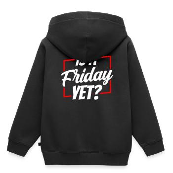 Ist Es Schon Freitag? Freitag Endlich Wochenende - Kinder Premium Organic Hoodie - Schwarz - Hinten - AI Model Kid Male (0cm)