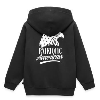 Patriotique américain Patriote Patriotique États-Unis - Sweat Premium à capuche enfant bio - noir - Dos - AI Model Kid Male (0cm)